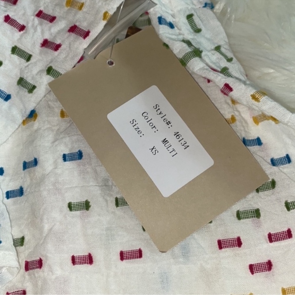 New! Habitat Peruvian Mix Dash Overlay Boxy Top - Picture 6 of 6